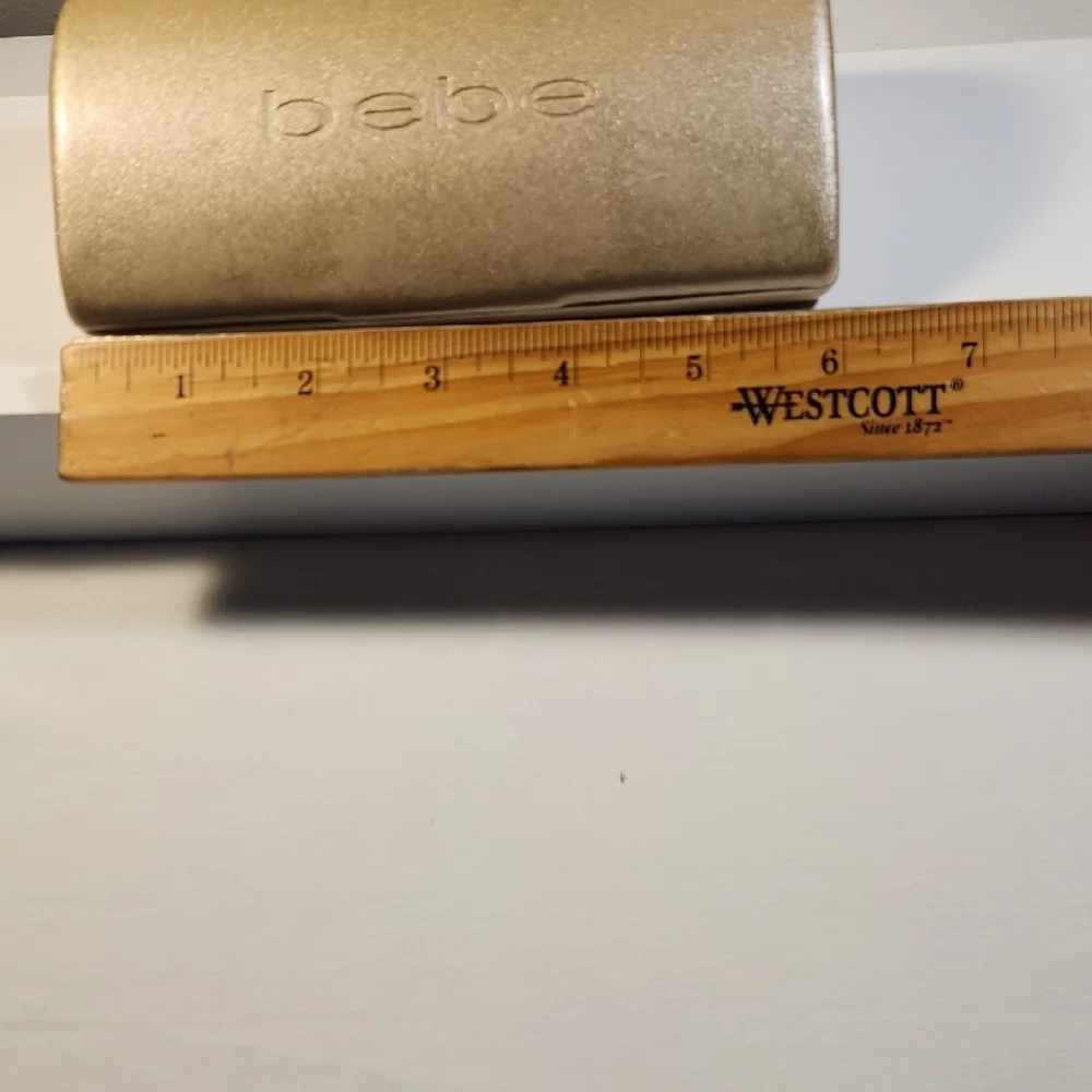 Bebe‎ Shimmering Gold Clamshell Glasses Case